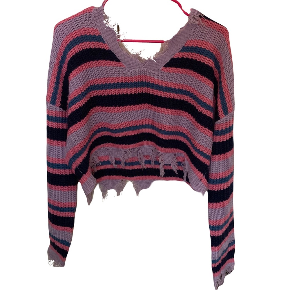 Multi-Colored Knit Crop Top